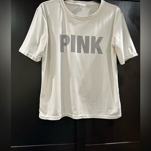 PINK Victoria's Secret White Short Sleeve Tee
Rhinestones